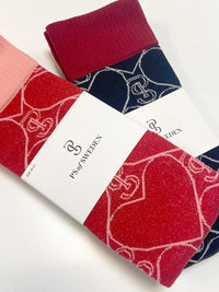 PS of Sweden heart signature socks in red