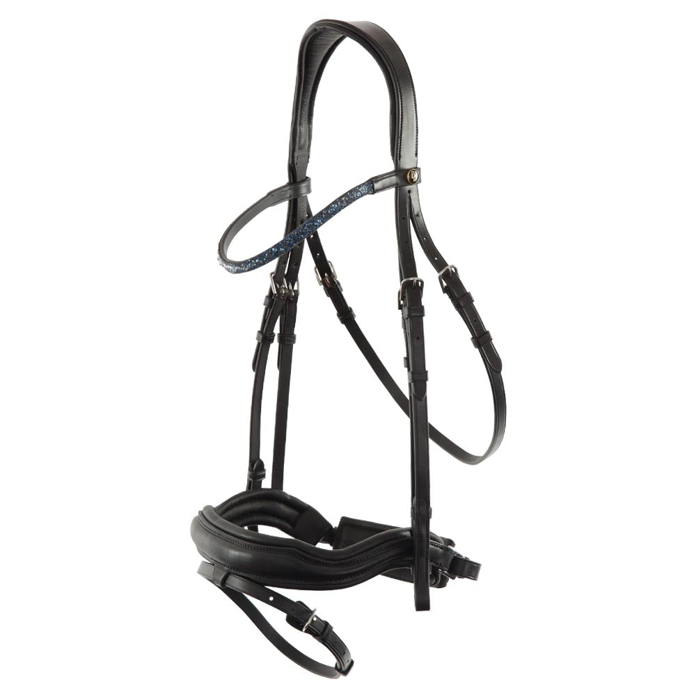 BR Newcastle black leather snaffle bridle