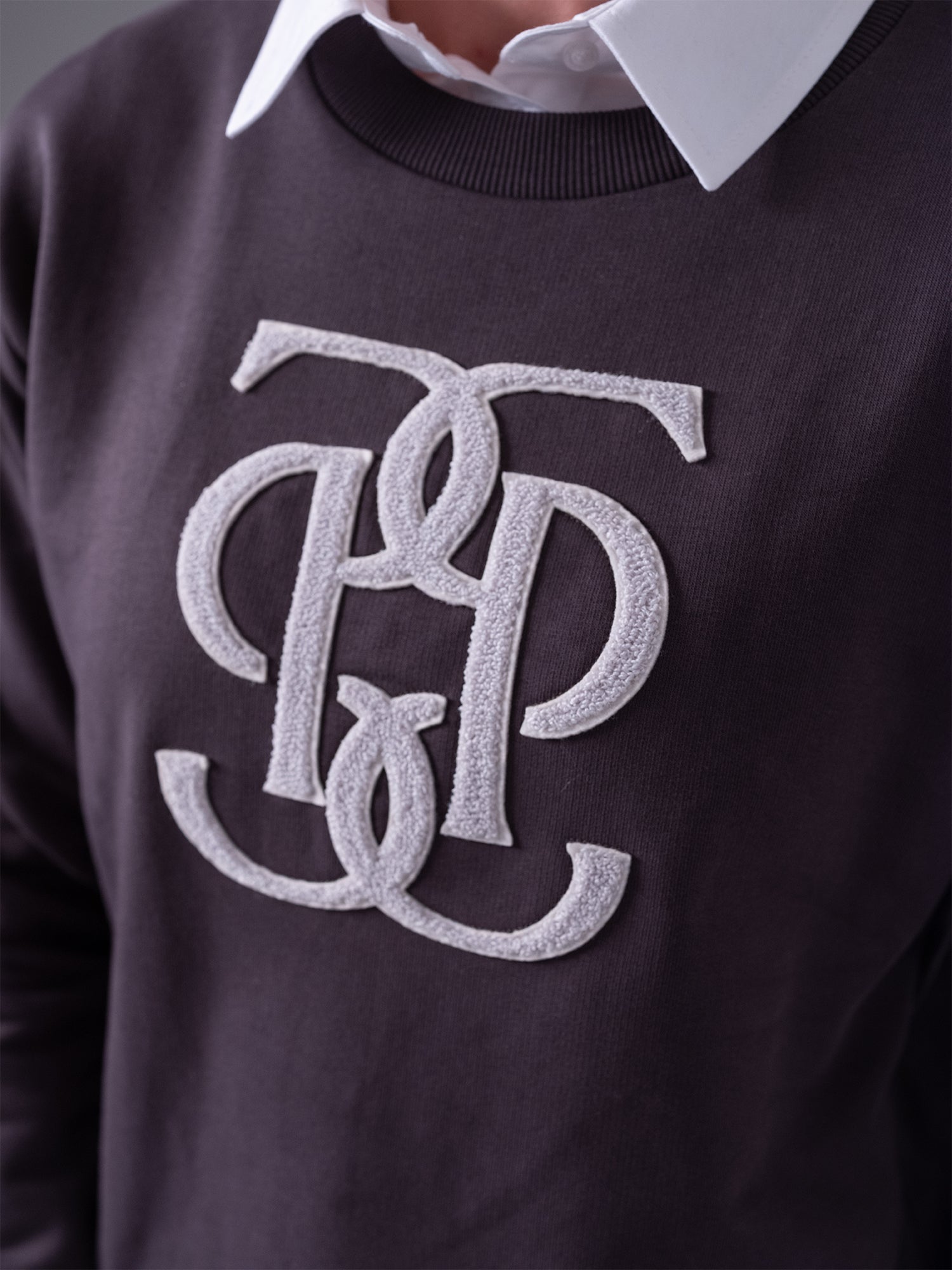 PS of Sweden Karla Monogram sweater in dark grey- 1 small left