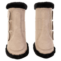 BR Djoy faux fur Taupe grey boots- 1 medium left