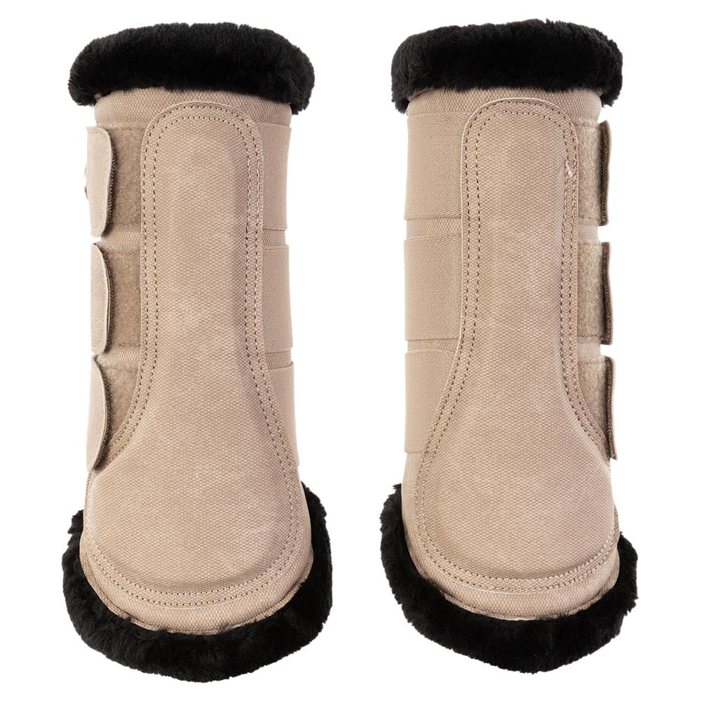 BR Djoy faux fur Taupe grey boots- 1 medium left