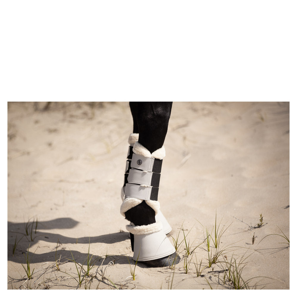 BR Eileen faux fur mesh Dove boots