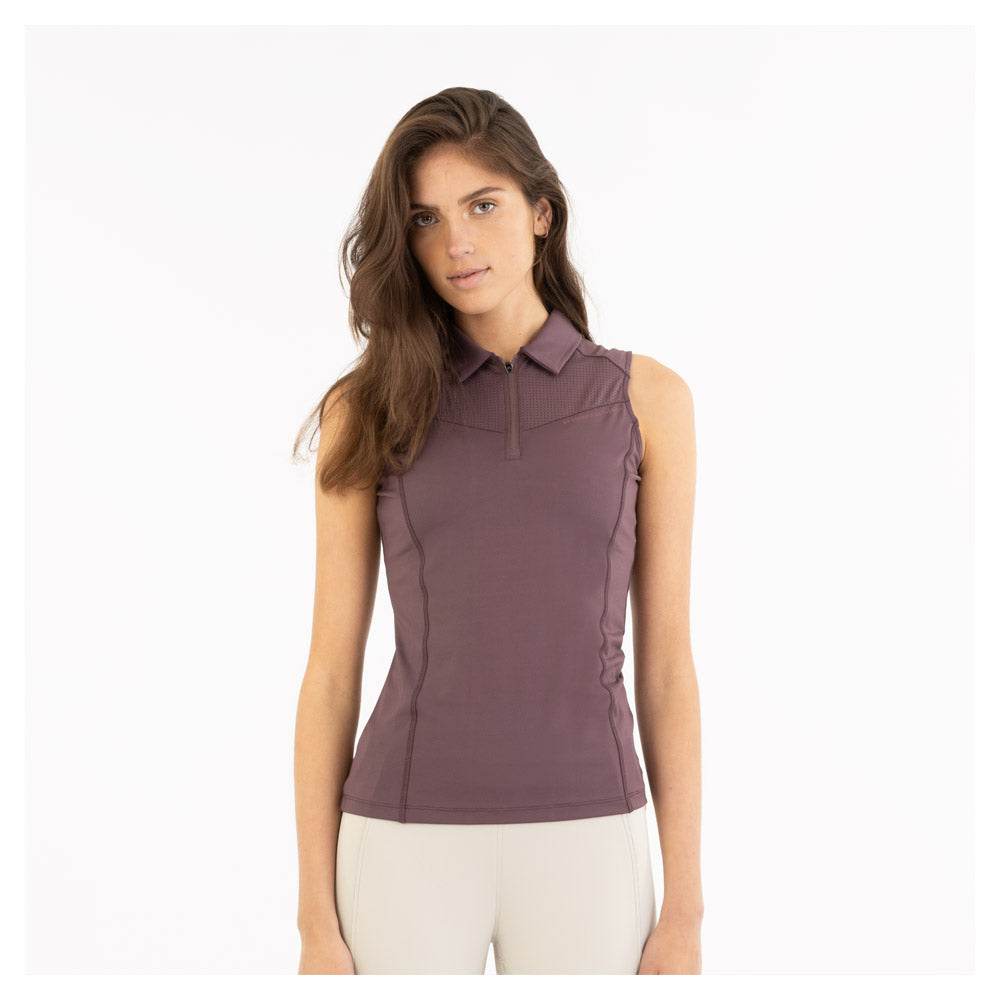 BR Isa sleeveless polo shirt in huckleberry