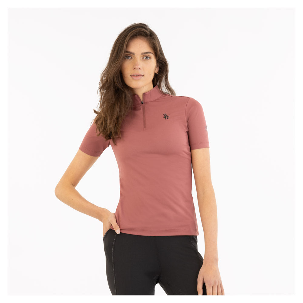 BR Ida half zip polo shirt in roan rouge