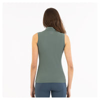 BR Isis half zip sleeveless polo shirt in balsam green