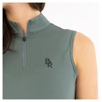 BR Isis half zip sleeveless polo shirt in balsam green