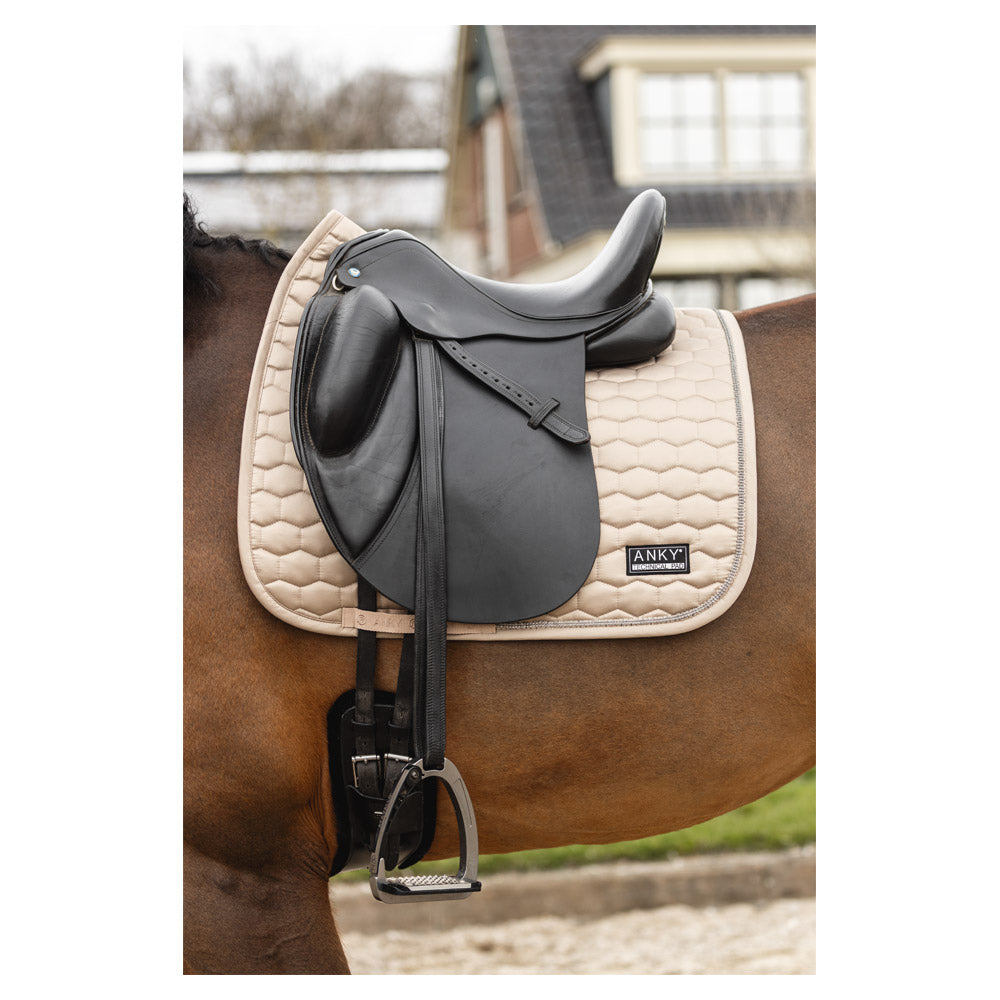 Anky Greige Stepped satin dressage saddlepad