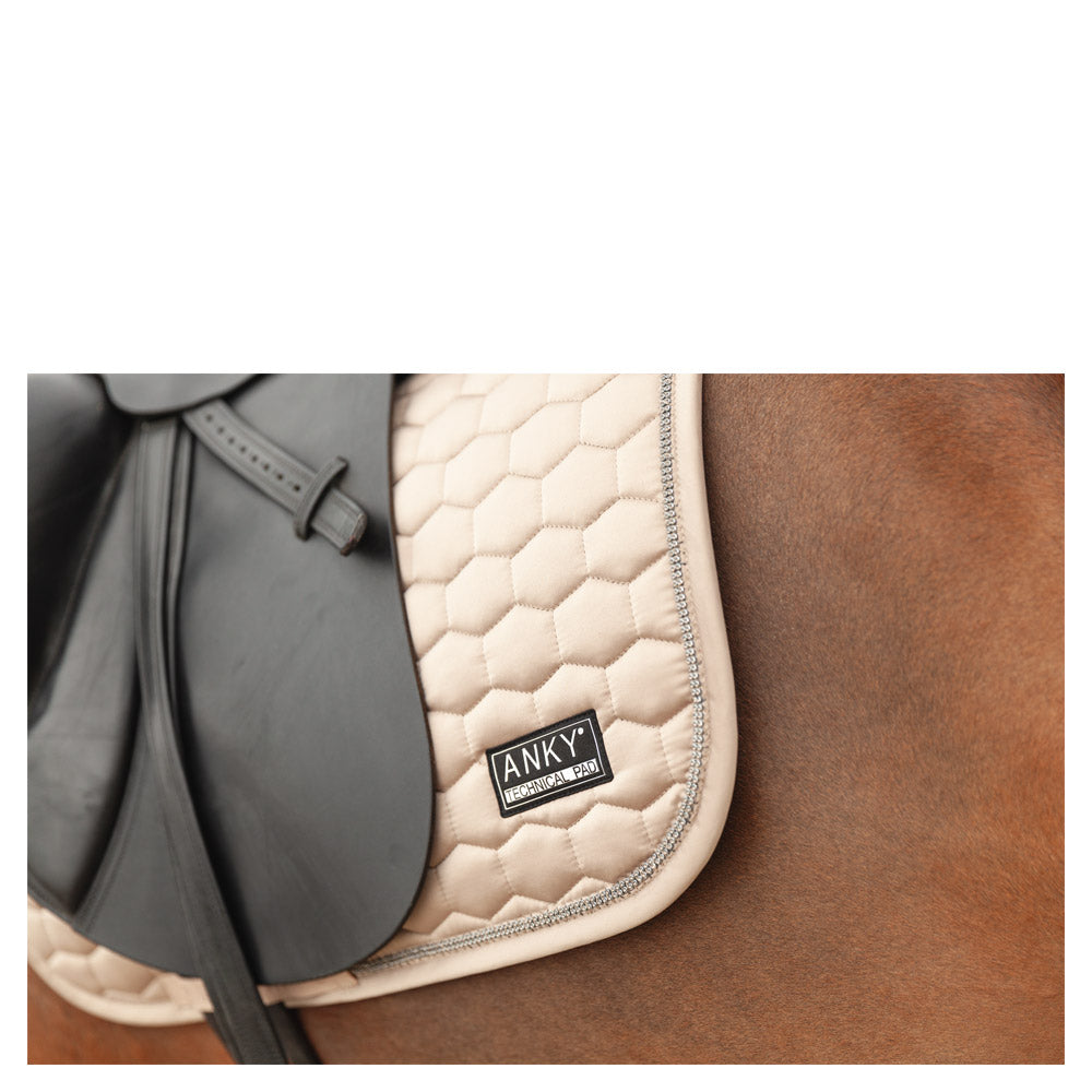 Anky Greige Stepped satin dressage saddlepad