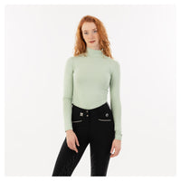 Anky Frosty Green glitter mockneck shirt