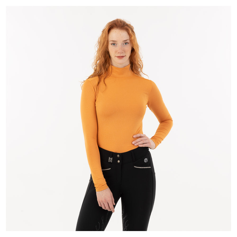 Anky Golden Ochre Glitter mockneck shirt