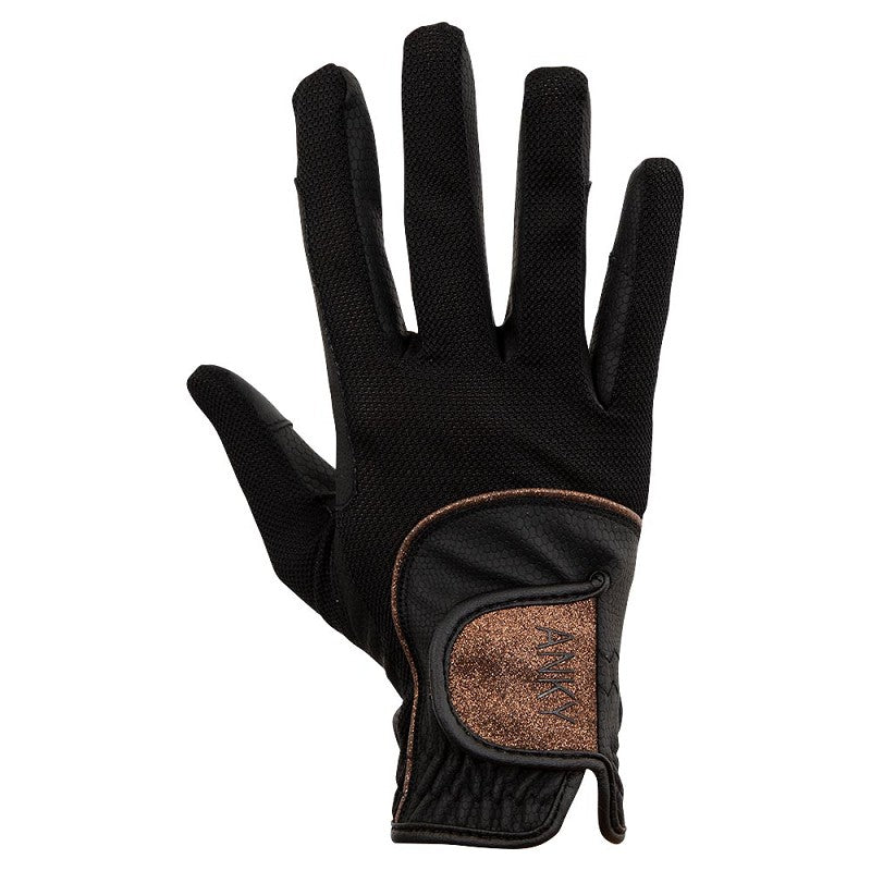 Anky gloves technical mesh in Black and copper glitter
