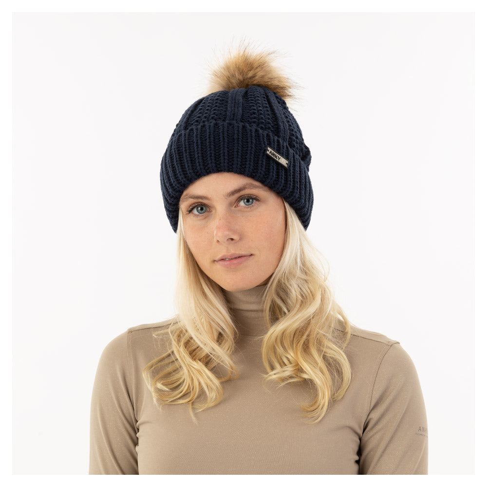 Anky Dark navy pompom beanie