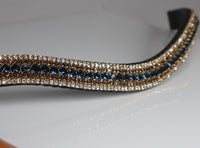 Equiture Montana, smoke topaz and honey megabling curve browband