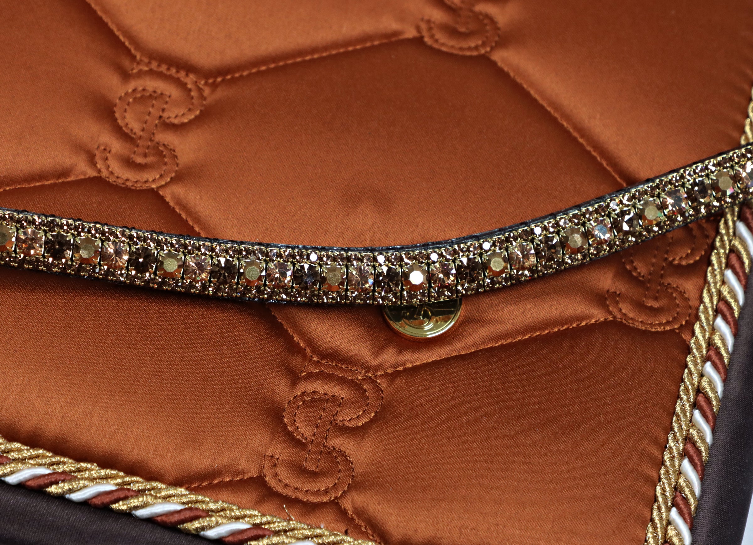 Equiture Alternating Celsian, Aurum and smoked topaz browband