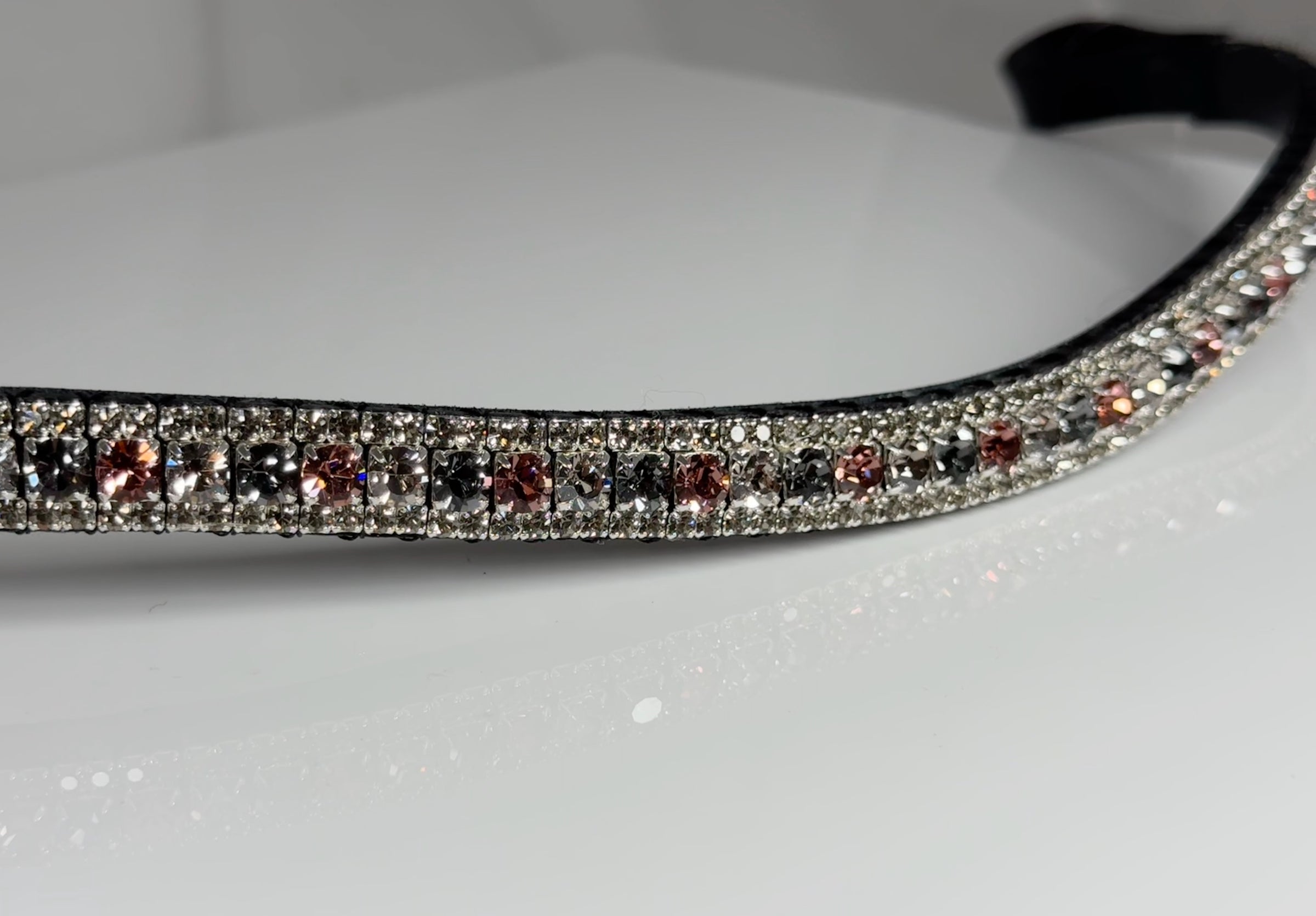 Equiture Alternating Lilac ash, dusty rose and velvet browband