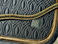 Equiture Montana, smoke topaz and honey megabling curve browband