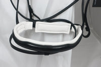 BR Newcastle black leather snaffle bridle with clear browband