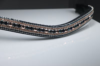 Equiture Navy Rose Gold megabling curve browband