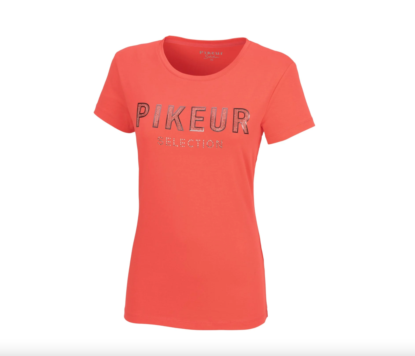 Pikeur Vida ladies t-shirt in Coral Red- 1 uk 8 left
