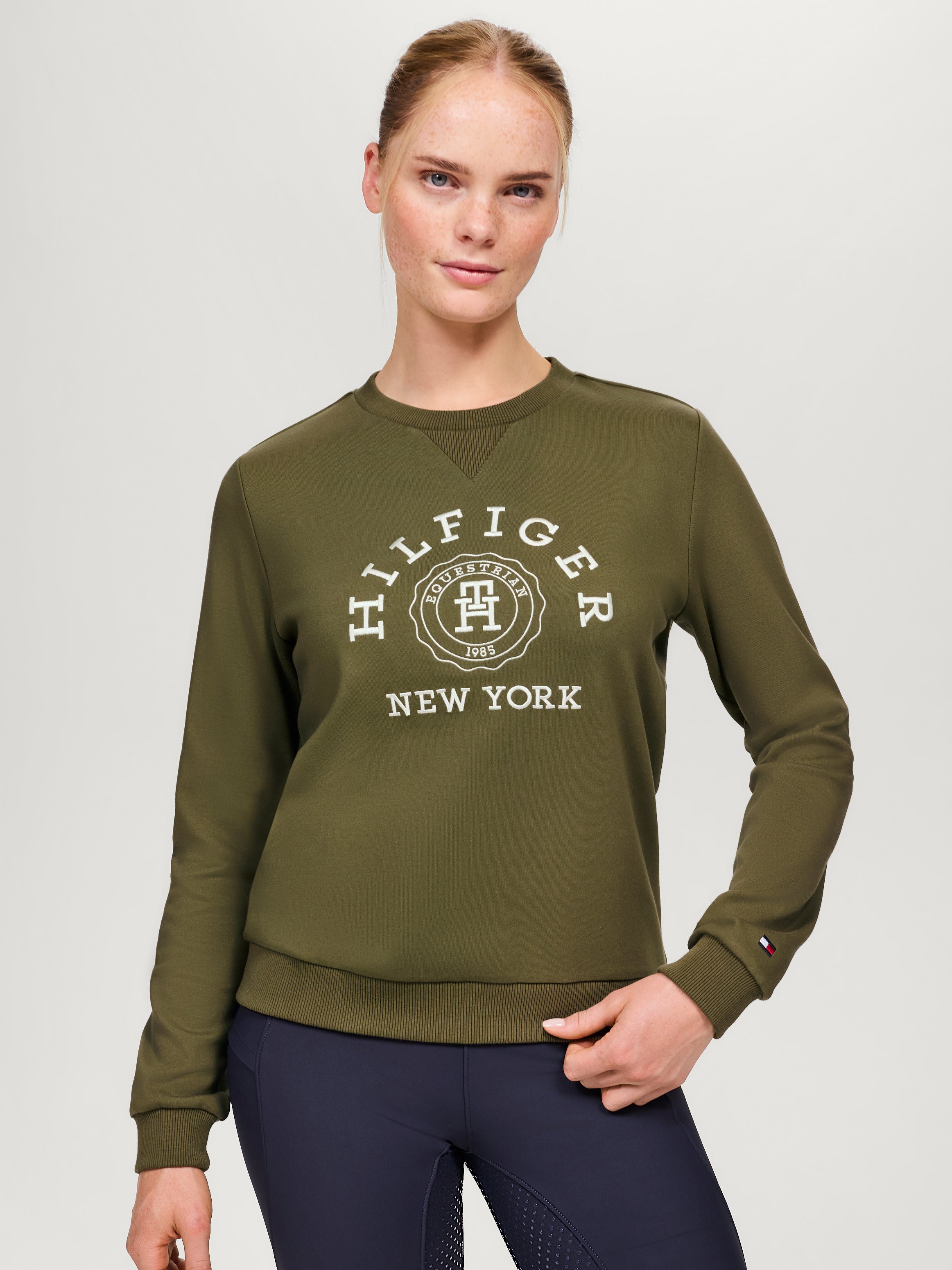 Tommy Hilfiger Evans graphic sweatshirt in Utiliy Olive