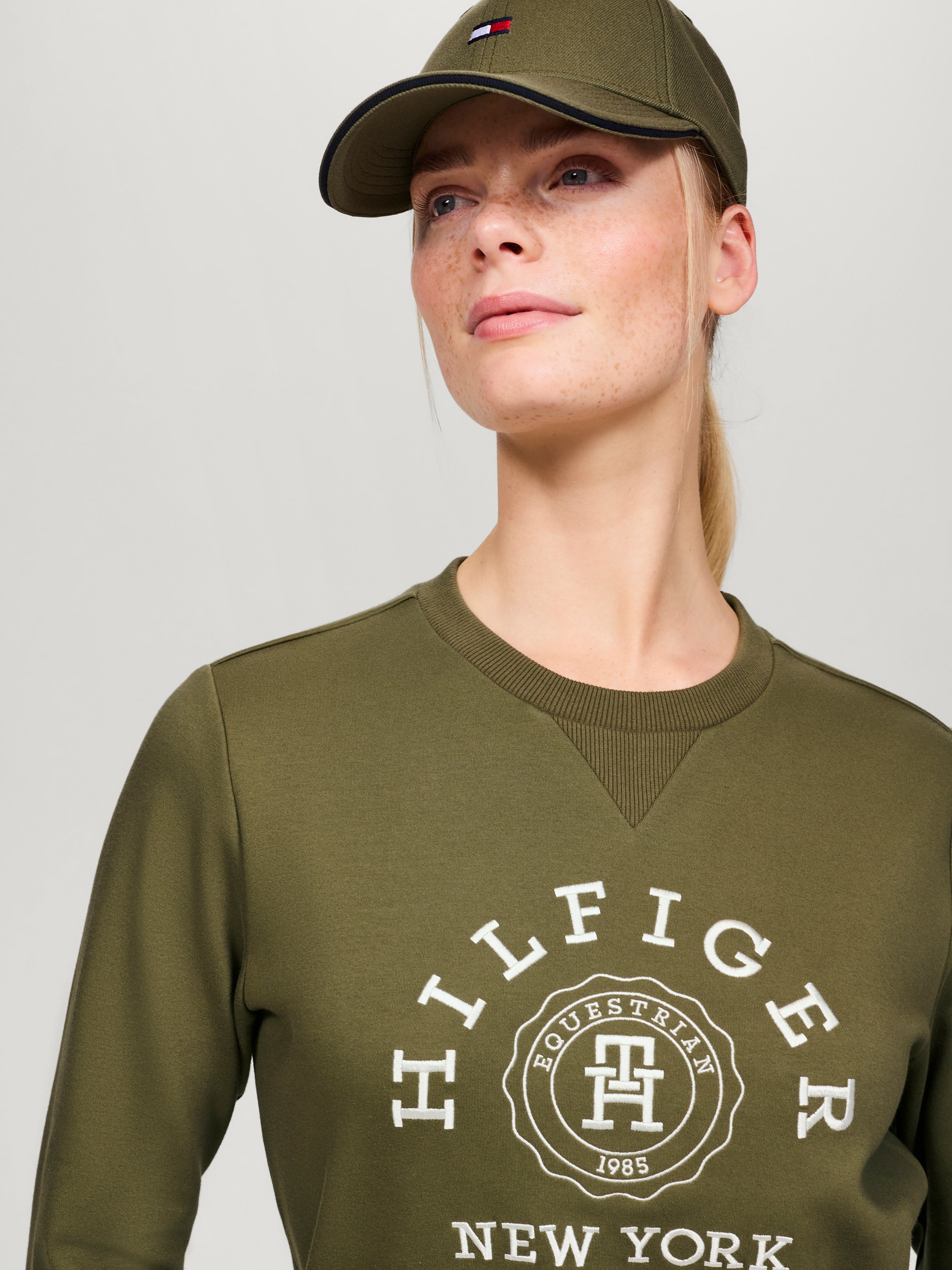 Tommy Hilfiger Evans graphic sweatshirt in Utiliy Olive