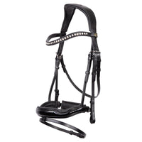 BR Bolton black leather snaffle bridle