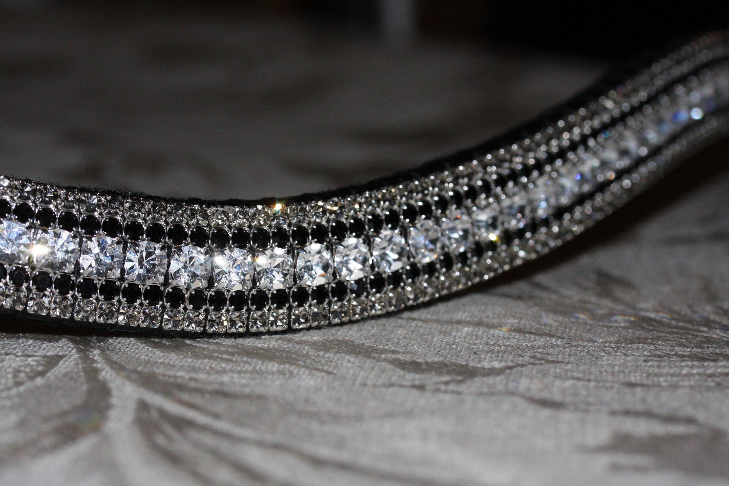 Equiture Clear, Jet and black diamond curve megabling browband