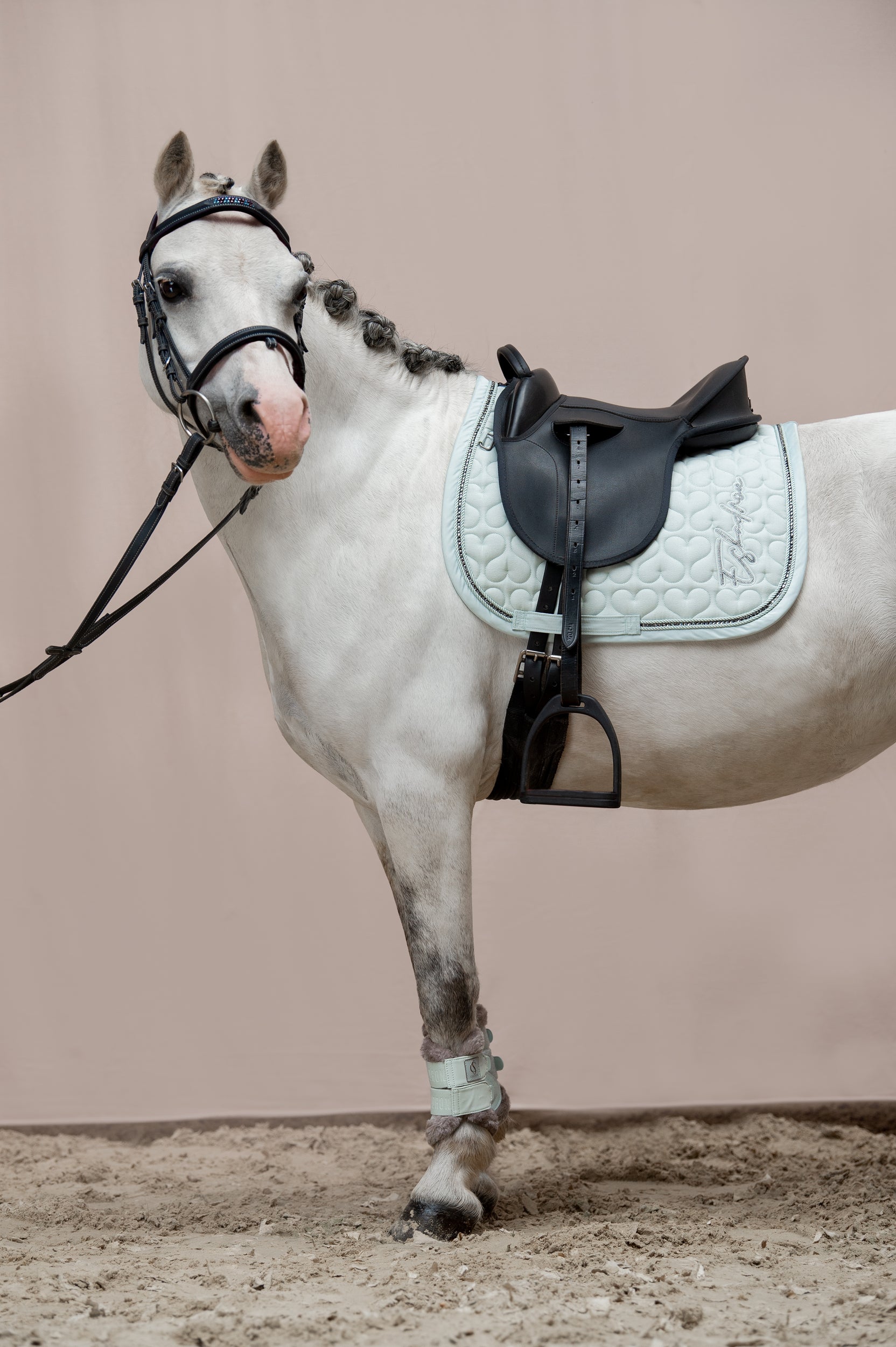 Eskadron Powder green cotton glitter crystal saddlepad