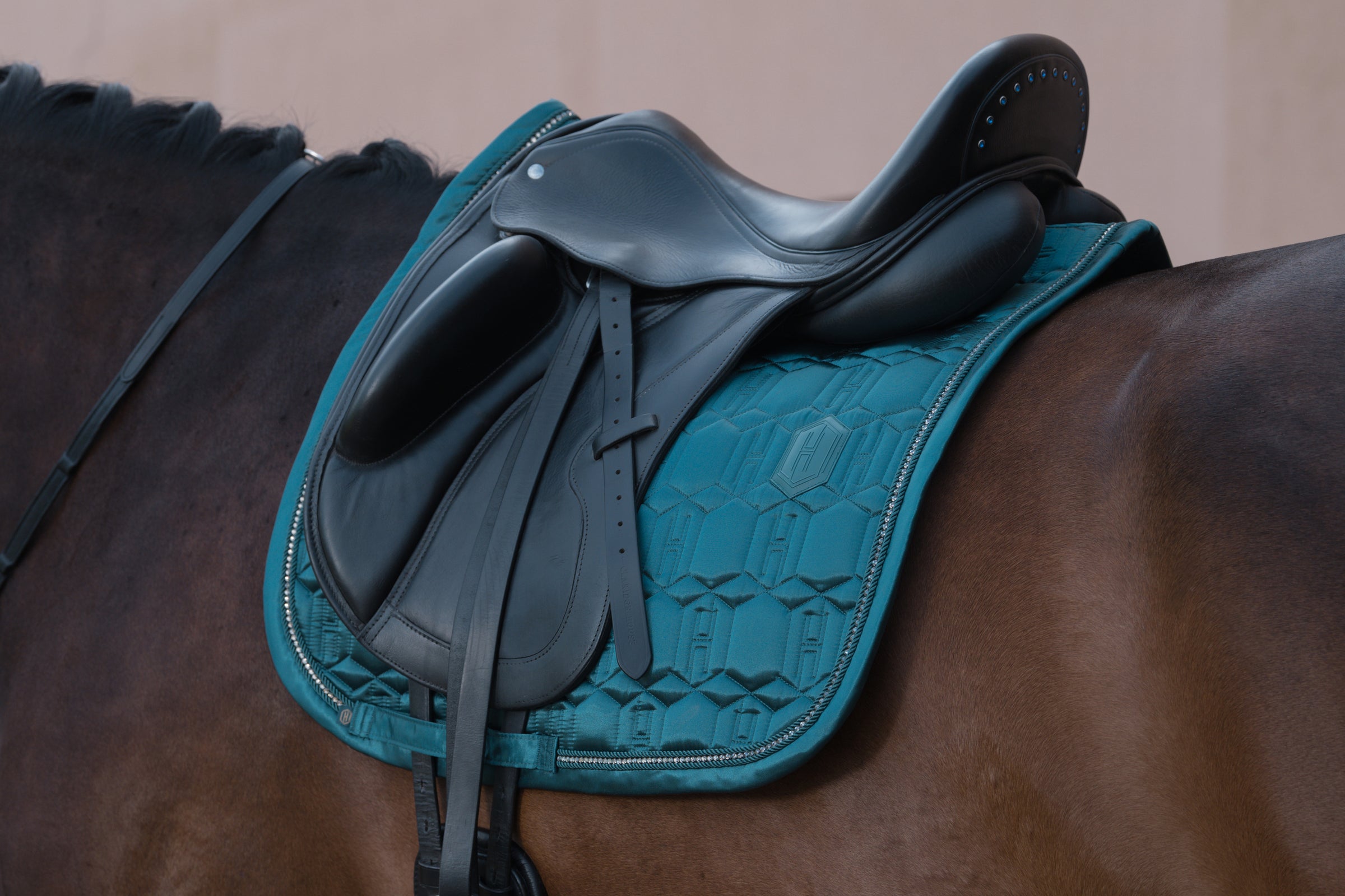 Eskadron Heritage Vintage green satin crystal pony dressage saddlepad