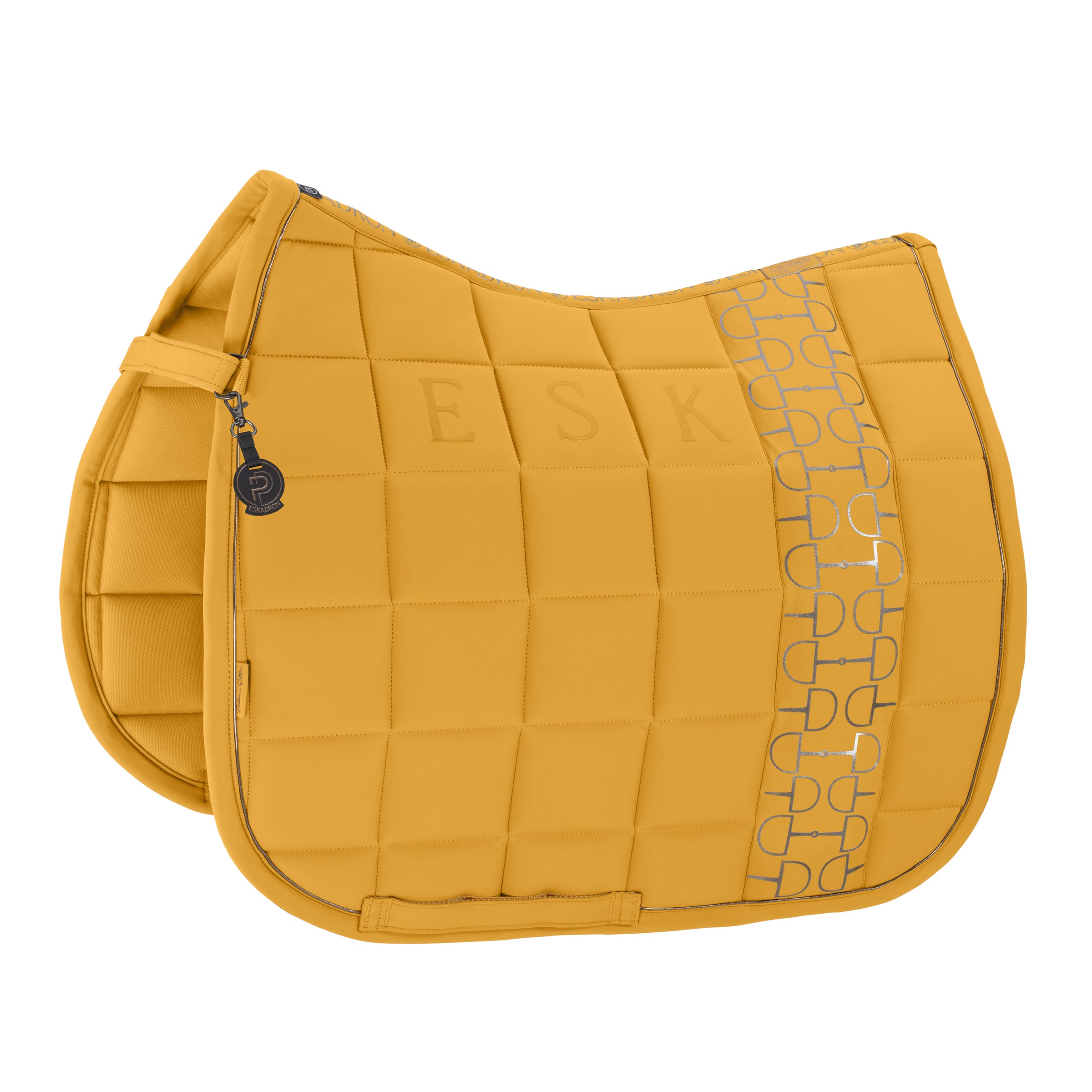 Eskadron Platinum golden yellow big square softshell saddlepad