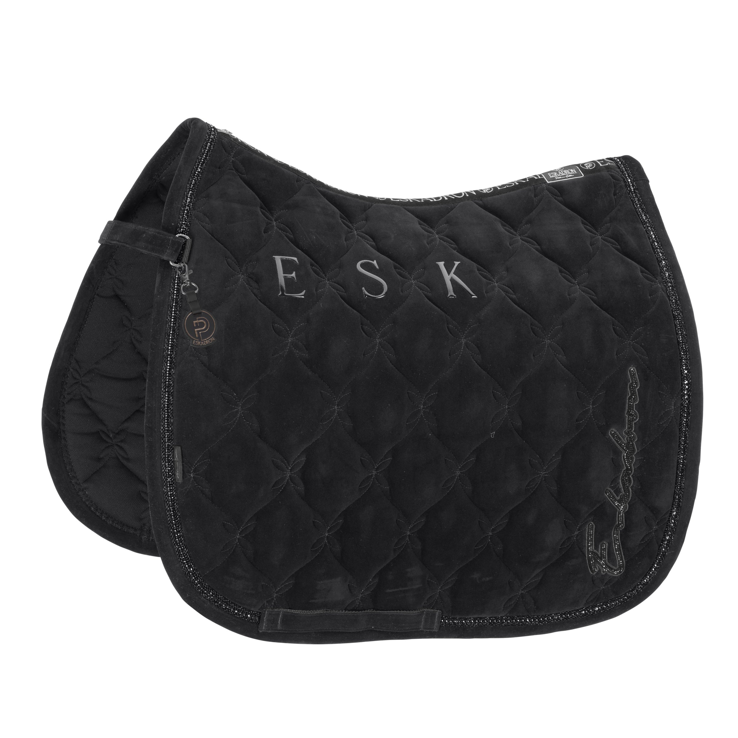Eskadron Platinum black Velour crystal saddlepad