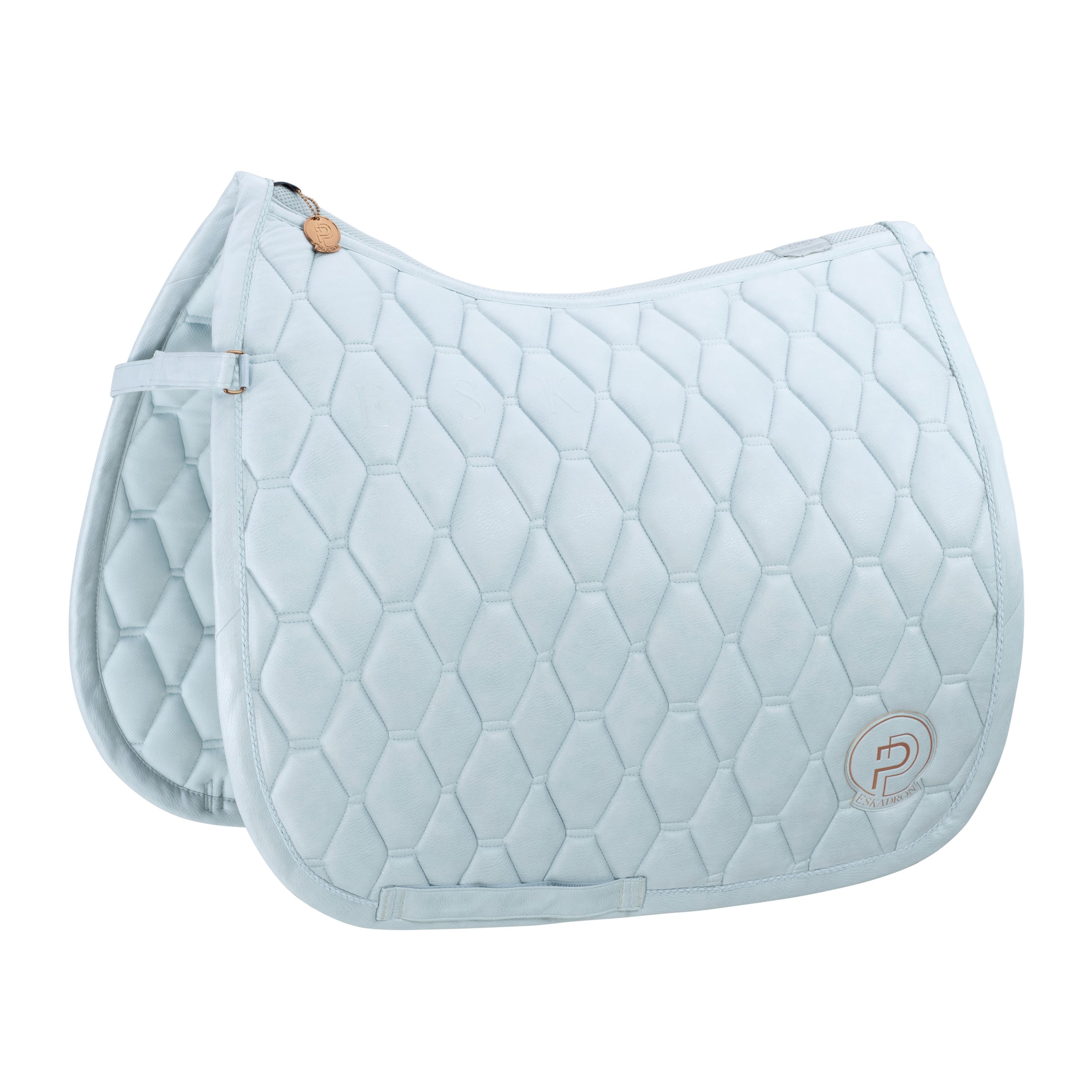 Eskadron Platinum Powder Blue metallic faux leather saddlepad