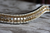 Equiture Honey, smoked topaz and clear megabling curve browband