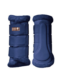 Equestrian Stockholm Lagoon blush faux fur boots