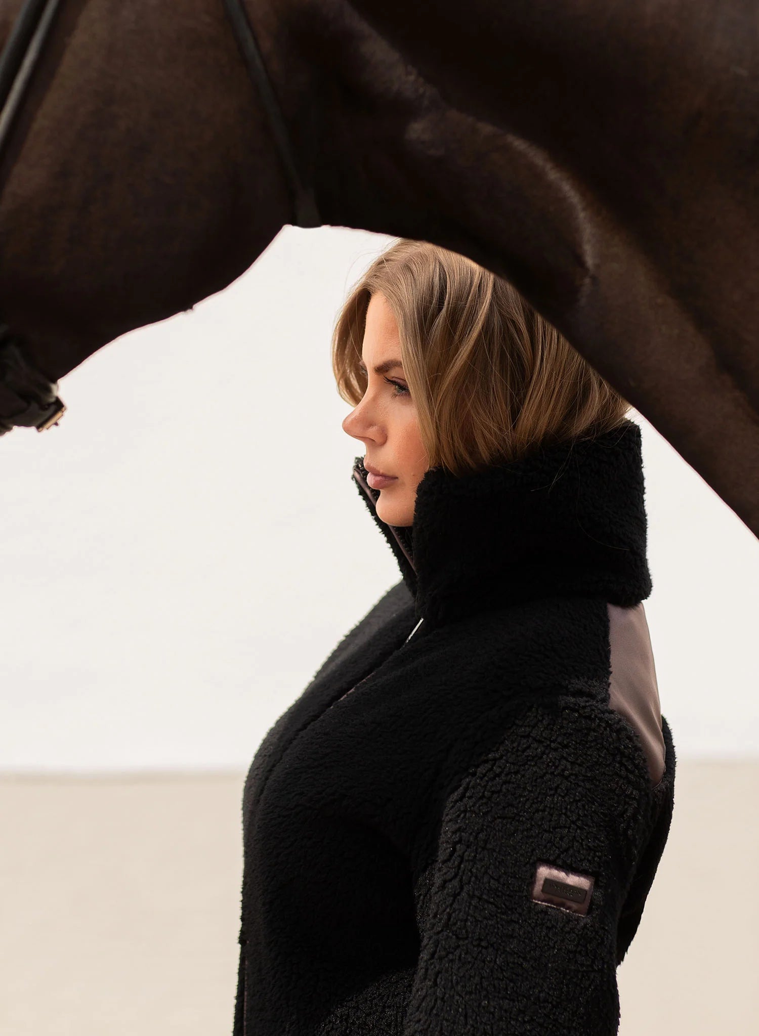 Equestrian stockholm Black mocha teddy fleece