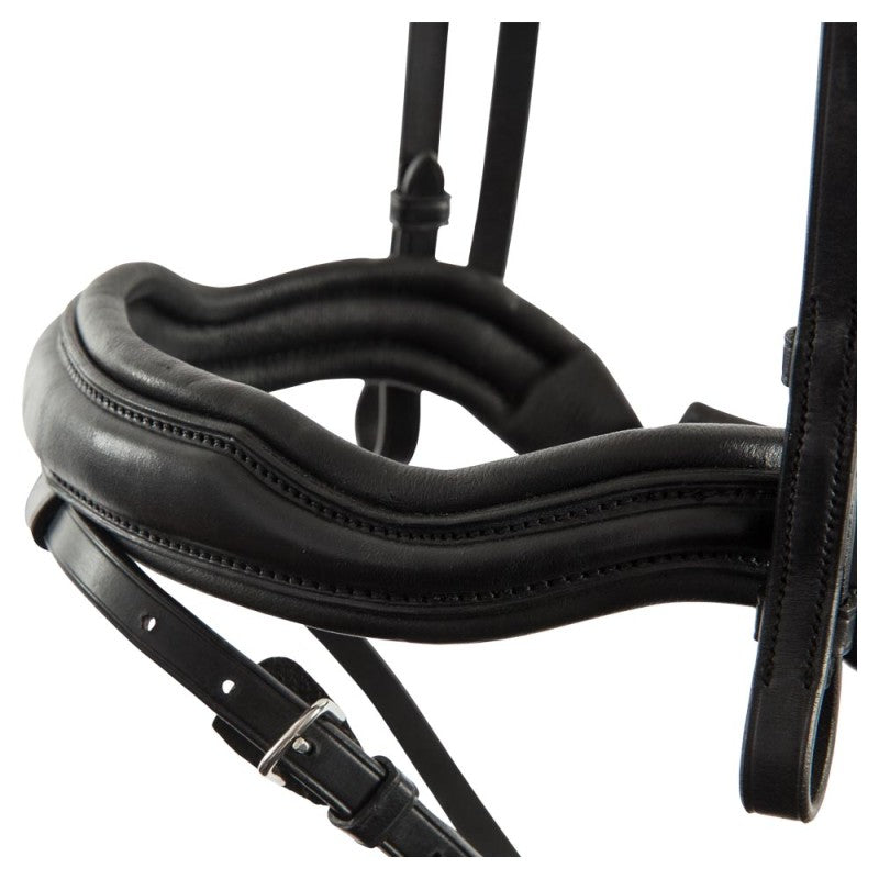 BR Newcastle black leather snaffle bridle