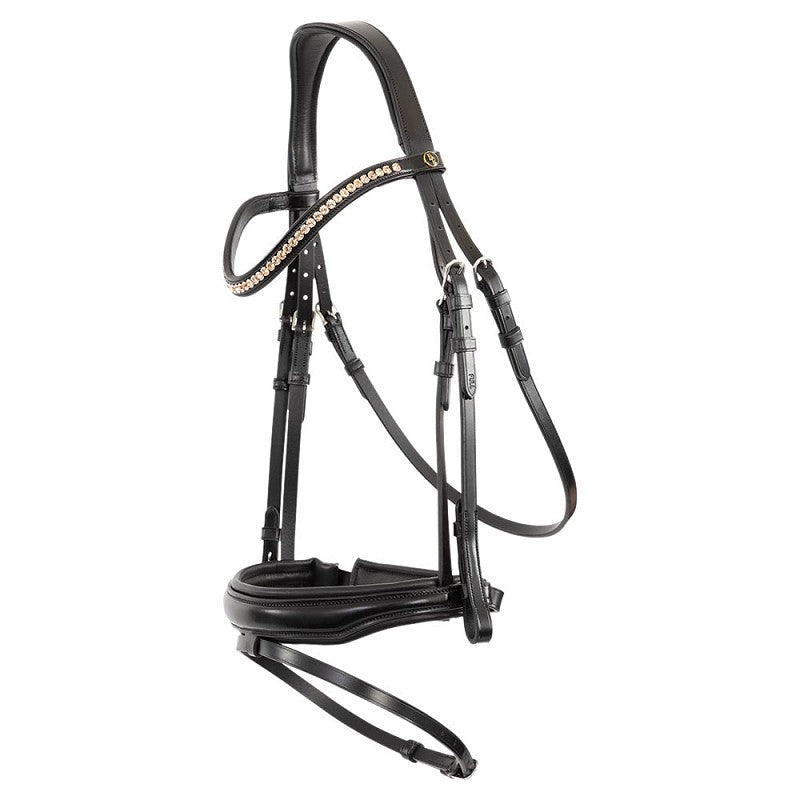 BR Oldham black leather snaffle bridle