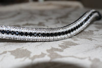 Equiture Jet, clear and black diamond megabling curve browband