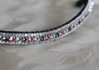 alternating light rose, clear and black diamond