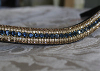 Equiture Montana, honey and smoke topaz megabling curve browband