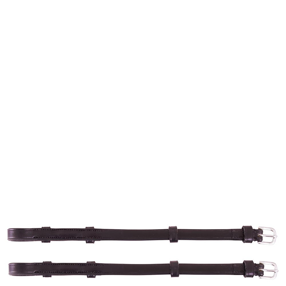 BR flat leather black cheek pieces