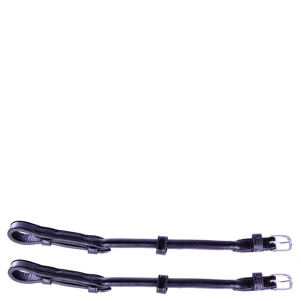 BR rolled leather black cheek pieces