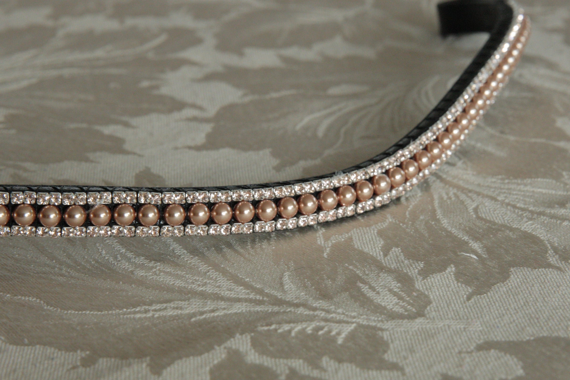 Rose gold pearl browband 