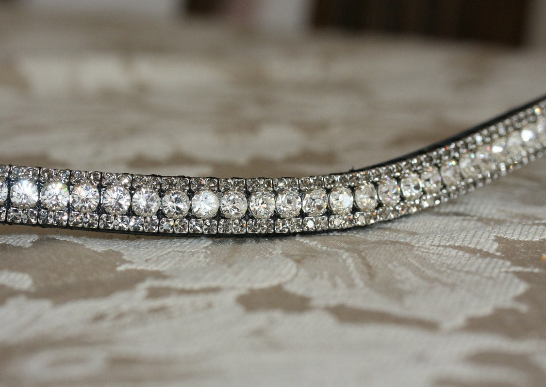 Swarovski Tiffany crystal and black diamond browband