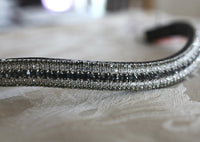Nightfall, clear and black diamond megabling curve browband
