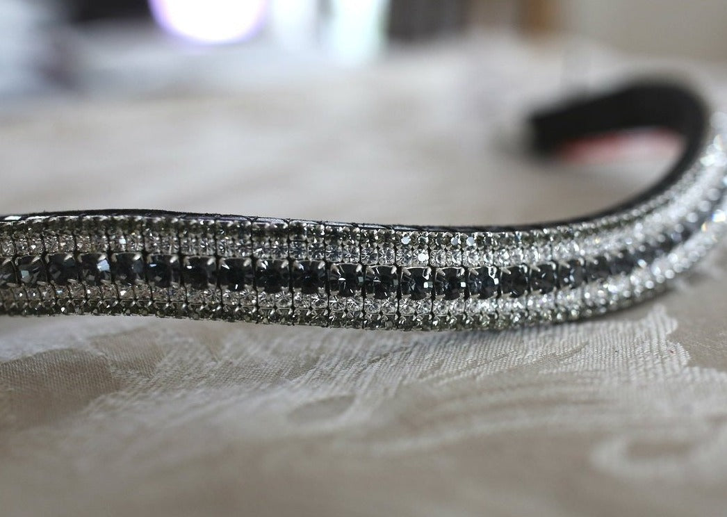 Nightfall, clear and black diamond megabling curve browband