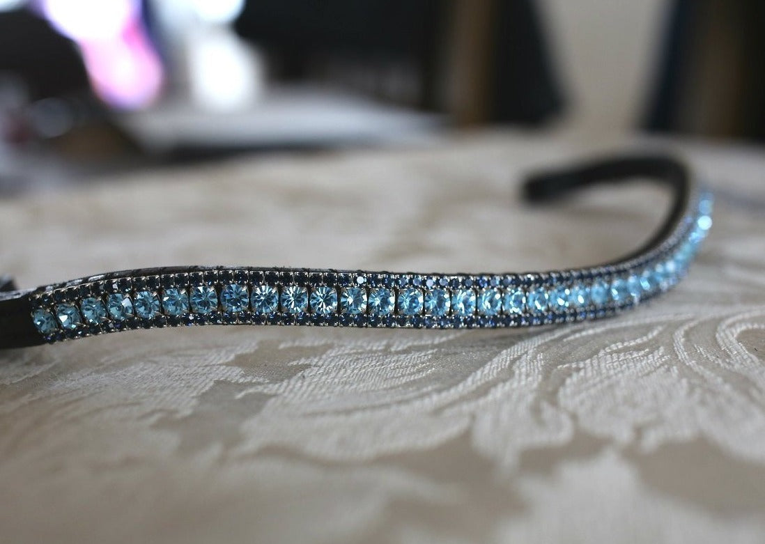 Aquamarine and montana crystal browband