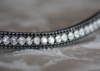 Swarovski Tiffany crystal and jet browband