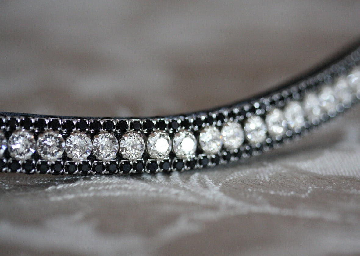 Swarovski Tiffany crystal and jet browband