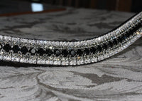 Jet, black diamond and clear megabling curve browband